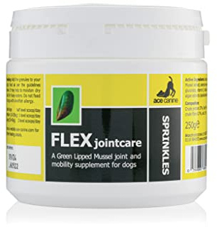 Flex Sprinkle Jointcare | Ultimate Joint and Hip Care Supplement for Dogs | With More Premium Strength Green Lipped Mussel | Maximum Omega 3 Strength | Natural Glucosamine & Chondroitin | 250gm Pot