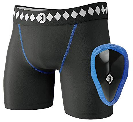 Diamond MMA Compression Shorts Jock Strap Athletic Cup Groin Protector System - XL | Athletic Supporters for Men with Cup for High Impact Sports | Compression Shorts w/ Built In Jockstrap with Cup