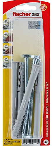 fischer 052242 Rahmendübel SS K SB-Karte, Inhalt: 4 x SXR 10 x 120, 4 x 6-kt-Schraube 7 x 127