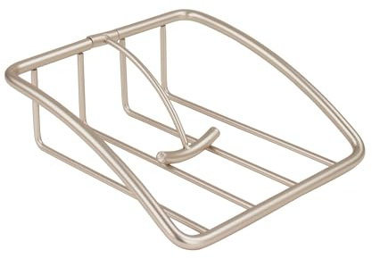 Spectrum Euro Napkin Holder for Table Kitchen Organizer for Counter Dining Room Table, Modern Sturdy Metal Flat Napkin Dispenser with Weighted Tension Arm Home for Paper Cocktail Napkin, Satin Nickel