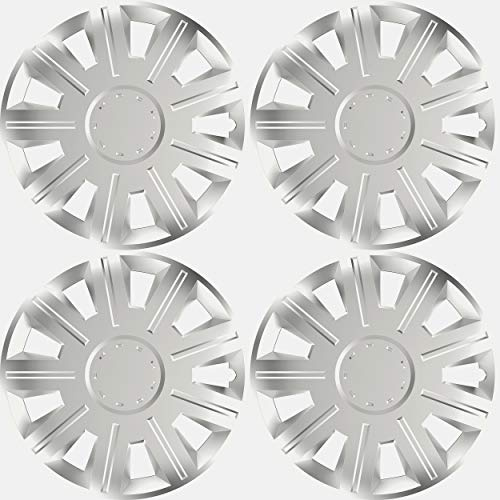 Versaco Car Wheel Trims VICTORY14 - Silver 14 Inch 9-Spoke - Boxed Set of 4 Hubcaps - Includes Fittings/Instructions