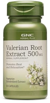 GNC Herbal Plus Valerian Root Extract 500 MG,50 servings