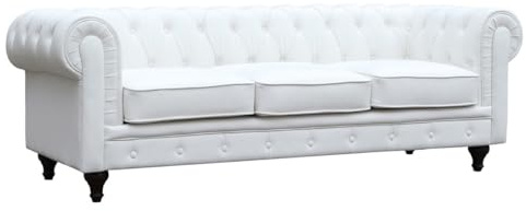 Habitat et Jardin Sofá Chesterfield Aliza 3 plazas - Blanco