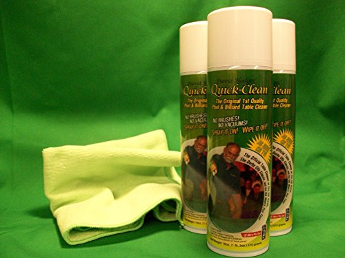 DAVID HODGES' QUICK-CLEAN Pool Table Felt Cleaner Starter Kit #3 - 3 Cleaner & Microfiber Towel