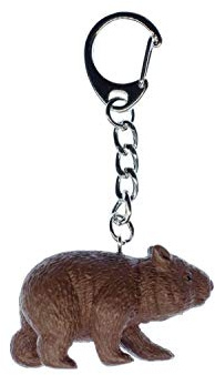 Miniblings Wombat Australien nyckelring – handgjorda modesmycken I berlock nyckelring nyckelband nyckelring – Wombat Australien, BRUN, 45mm
