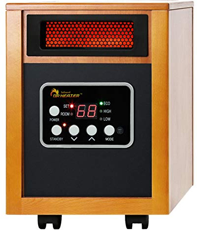 Dr Infrared Heater DR-968 Portable Space Heater, 1500-Watt, Cherry