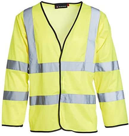 Blackrock Hi Vis Long Sleeve Vests Yellow, Reflective High Vis Jackets, Hi Viz, Work Utility & Safety Clothing, Neon Clothes, Running, Jacket, Hivisible, Security, PPE, Fluorescent - Size Medium