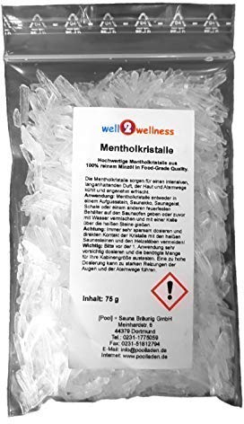 well2wellness® Mentholkristalle intensiv im 75g Beutel - aus 100% reinem Minzöl gewonnen