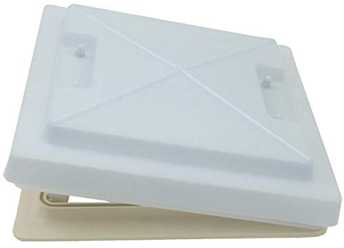 pro-Styling Dachluke Dachfenster Dachhaube 28 x 28 Wohnwagen Wohnmobil Caravan mit aufklappbarem Insektenschutzgitter, Milchglashaube, Teleskopausstellern und UV-beständigem Kunststoff
