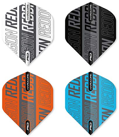 RED DRAGON Hardcore XT Print Selection Pack Dart Flights - 4 Sets Per Pack (12 Dart Flights in total)