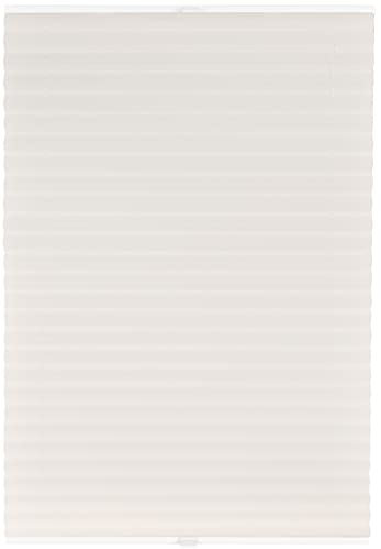 ondeco Plissee auf Maß Metallic für alle Fenster innen, Montage in Glasleiste Spannschuh, Sonnenschutz-Rollo lichtschutz und Blickdicht Weiß B: 71-80 cm, H: 101-150 cm