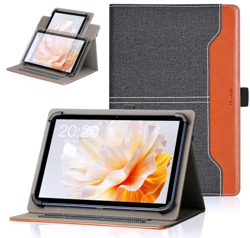 DLveer Custodia Cover Universale per Doogee Tab A9/A9Pro/A9+/A9 Pro+/Doogee U11/U11 Pro/U10/Blackview/Tabwee Tablet,Rotante Angoli Multipli Universale Cover per Tablet 10-11 Pollici,Nero
