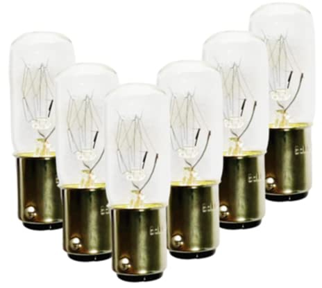 Royalux Sewing Machine Appliance Replacement Light Bulb 15W B15d SBC Small Bayonet Double Connect Warm White 2700K Incandescent Dimmable 6PACK (T18 B15)