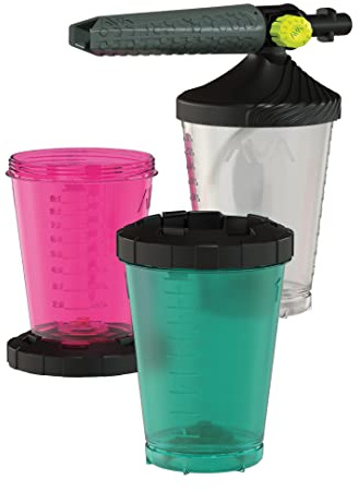 AVA Premium Foam Cannon Kit, Includes AVA Premium Foam Cannon P30-P80, 2x lids, 3x 1L Beakers In Clear, Magenta and Pine Green, Compatible with AVA & Karcher K2-K7 Pressure Washers