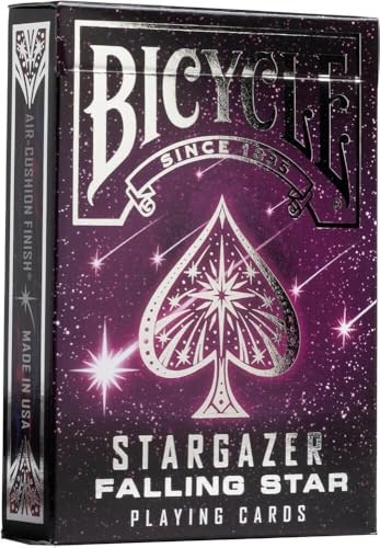 Bicycle® Stargazer Falling Star Playing Cards - 1 Deck, Air Cushion Finish, Professional, Superb Handling & Durability, Great Gift For Card Collectors, Black