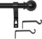 gardinenstange schwarz matt 68 to 127 cm, wandmontage schwarze gardinenstangen set, Metall 16mm durchmesser gardinenstange 1.2m lang, gardinenstange für outdoor wetterfest