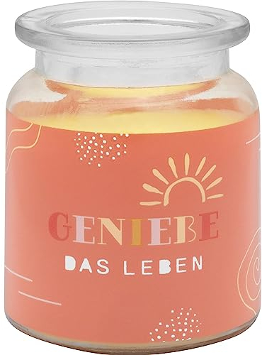 GRUSS & CO Kerze im Glas Motiv Anti-Stress | Kerzenglas mit Motivdruck, Duftkerze, Vanille | Geschenk für Sie, Entpannung | 48205