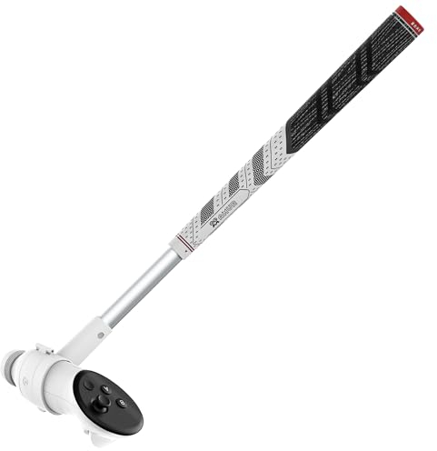 AMVR-Golfschlägeraufsatz Kompatibel mit Meta/Oculus Quest 3-Zubehör, Rutschfester VR-Golfgriffgriff für Golf +, 80-Grad-Design (für den rechten Controller, Nicht für den Akku der Ladestation)