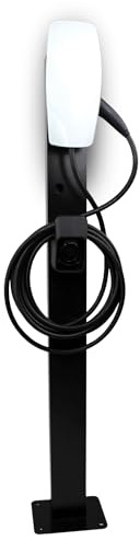 Wallbox Standfuß für Tesla Wall Connector Gen 3, Freistehende Installation für Einfahrt oder Parkplatz, Für den Außenbereich, Metall Standfuß mit Steckerhalter