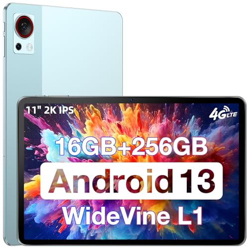 DOOGEE T30S Tablet 11 Zoll, 16GB RAM+256GB ROM (1TB TF) Android Tablet, 8580mAh Akku Octa-core 2,4K Display, 13MP+8MP, 4G LTE Dual SIM Gaming Tablet, Hi-Res Speakers/5G WiFi/OTG/GPS/Widevine L1