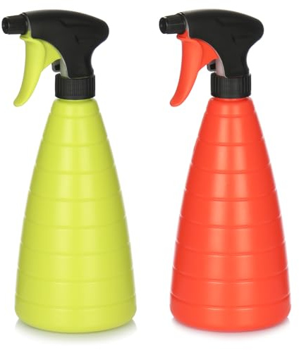 com-four® 2x spruzzatore per fiori - flacone spray con filettatura 28/400 per annaffiare le piante - flacone spray per nebulizzare l'acqua (2 pezzi - verde/rosso)