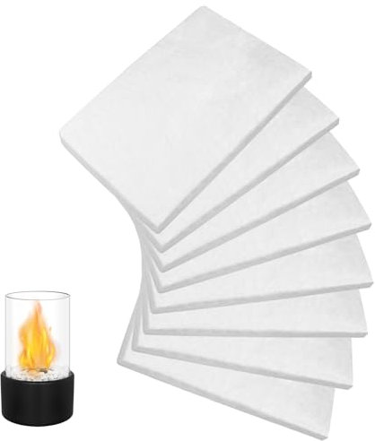 8 Pièces Laine de Céramique pour Cheminée Éthanol, 30x20cm Éponge en Laine pour Remplacement Isolation en Fibre de Céramique, Foyer de Table pour Prolonger la Durée de Combustion