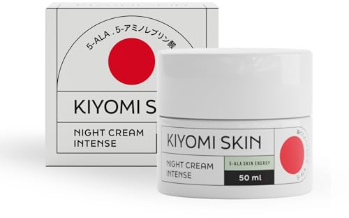 KIYOMI SKIN Regenerierende Nachtcreme Intensiv 50ml - mit 5-ALA, Ceramide und Resveratrol - bei trockener Haut, dermatest sehr gut, vegan Gesichtscreme für die Nacht Gesichtspflege Nacht Creme