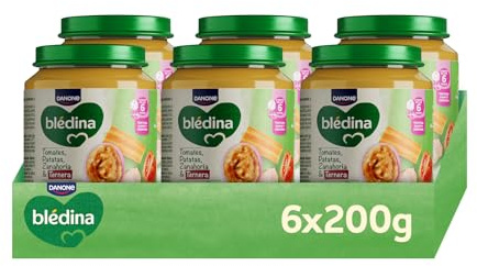 Blédina Tarritos de Tomates, Patatas, Zanahoria y Ternera para Bebé. Tarritos Blédina Sin Sal Ni Azúcares Añadidos y Sin Gluten. Desde los 6 Meses, Pack 6x200g
