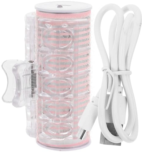 Cabilock Fer à Boucler USB Portable pour Frange Chauffant Automatique Léger et Outil de Coiffure Pratique pour Boucler et Friser Cheveux Secs et Mouillés Accessoire Femme Rose