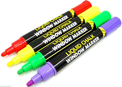 Coloured Liquid Chalk Markers Blackboard Dry Wipe Neon Marker Pens Window Marker