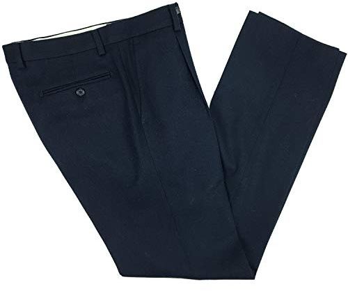 N+1 Pantalone Uomo Classico in Lana con Pens Elegante Flanella Vita Alta Gamba Larga 48 50 52 54 56 58 60 (56 - Blu)