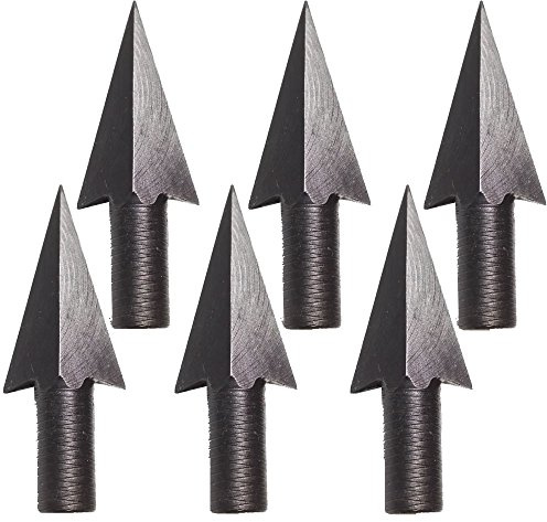 AMEYXGS 6/12pcs 8mm Diameter Metal Traditional Broadheads Archery Glue on Arrowheads for Wooden Bamboo Arrows (12)