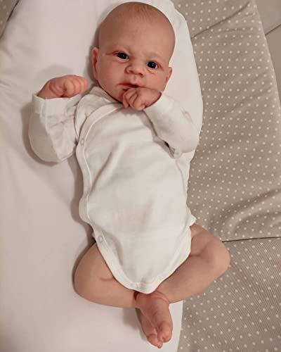 Zero pam Reborn Babypuppe Wie Echtes Baby 20 Zoll Newborn Baby Puppe Realistisch Silikon Baby Junge Lebensechte Puppe Ab 3 Jahre Mädchen (whirt Shirt)