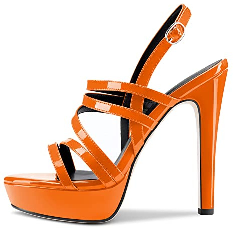 Castamere Femmes Fille Aiguille Haut High Talon Heel Plate-forme Romaines Sandales Lanières Cheville Slingback Boucle 13 CM Heels