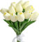 CHUANGOU 12 Piezas Tulipanes Artificiales，Flores de Tulipanes Artificiales，para Casa Boda Ramo Fiesta Habitación Arreglo Bricolaje Decoración.
