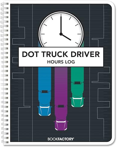 BookFactory DOT Truck Driver Hours Log Book/Truck Driving Hour Tracker, Wire-O 100 Pages, 8.5 x 11 (Made in USA)