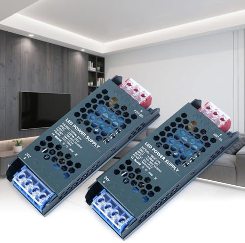 KSIBNW 24V 100W LED Netzteil Trafo AC 230Volt auf DC 24Volt Transformator Treiber Schaltnetzteil Kompakter Extrem Dünner Konstantspannung Niedervolttrafo für LED Lichtstreifen ，2 Stücke