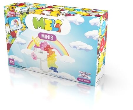Meli Mini unicorno 250 | 250 mini mattoncini per costruzioni creative, giocattolo educativo per bambini dai 3 anni in su, gioco a incastro per promuovere abilità motorie e immaginazione