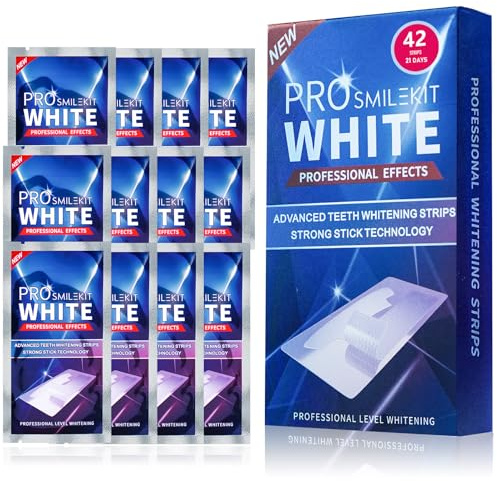 Teeth Whitening Strips 42 Pcs, Safe Effective Kit for Sensitive 21 Times, Tooth, Professional Pro Smile Treatment Strips