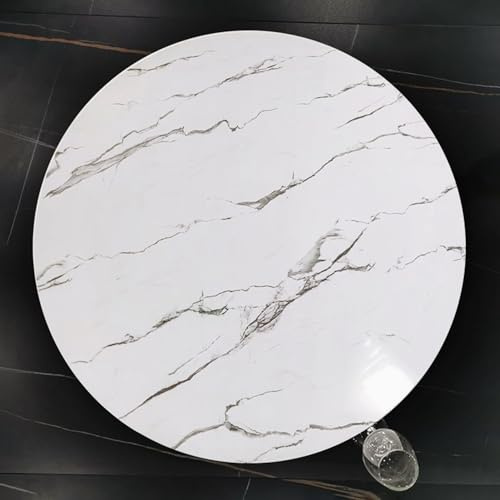 BiSaXieTa Snurrbar tallrik till matbordet Lazy Susan, Stenplatta Marble Texture Roterbar Middagstallrik, inte lätt att välta, diameter 60 cm/70 cm/80 cm/90 cm/100 cm (gråvit, 100c