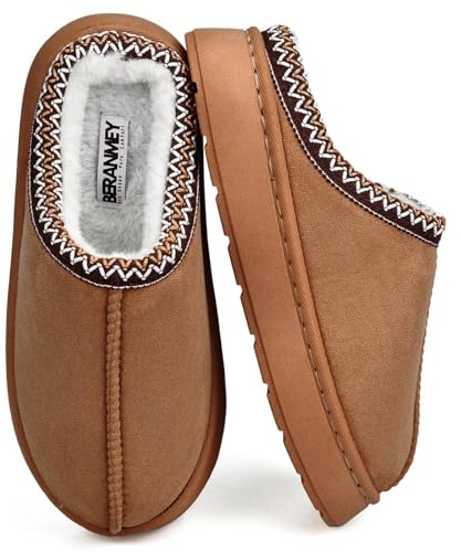 BERANMEY Fuzzy Memory Foam Slippers for Women Men Cozy Platform House Shoes with Anti-Slip Sole Warm Plush Lined Non-Slip Indoor Outdoor Short Ankle Slippers