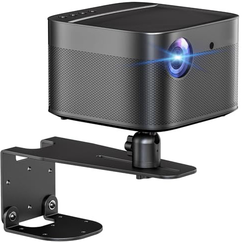 PUTORSEN Projector Wall Mount - Projector Wall & Ceiling Mount with 1/4” Screw, 22 lb Wall & 13.2 lb Ceiling Load Capacity, 360° Rotation & 5 inch Adjustment, for Home Theater/Office/Conference Room