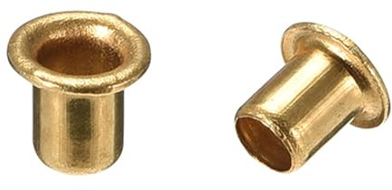 100 st. genomgående hålnitar i koppar, M4x5/M5x6mm, guld for kretskort(M5x6)