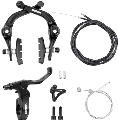 BMX Bakre aluminiumlegering, fälgbroms-set, cykel bakre U-bromsar, komplett bakhjulsbromsset för BMX-cykel, höger cykelbroms med kablar och bromsbelägg