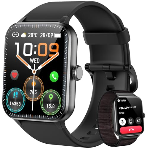 Blackview Smartwatch Hombre (Realizar/Recibir Llamadas), 1.85 Reloj Inteligente Hombre - Pulsómetro/Oxímetro/Sueño, Whatsapp Mensajes, Pulsera Actividad - 100 Modos Deportivos, Podómetro, Android iOS