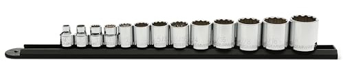 GEARWRENCH 13 Pc. 3/8 Drive 12 Pt. Standard Socket Set, SAE - 80561
