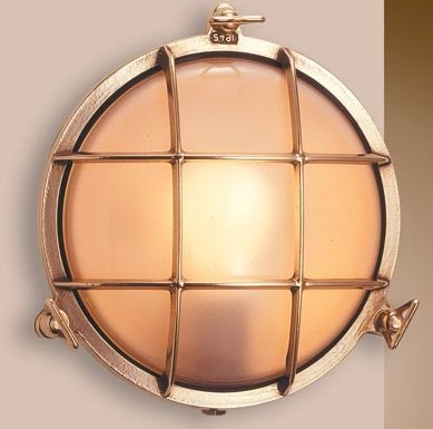 Licht-Erlebnisse Außen Wandleuchte LED aus Messing Glas IP54 Ø19cm maritimes Design Schiffslampe Bullauge Haus Eingang