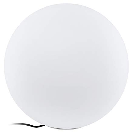 Eglo Monterolo - Sfera da giardino, 1 luce, lampada da terra, in plastica, colore: bianco, attacco E27, diametro: 50 cm, IP65