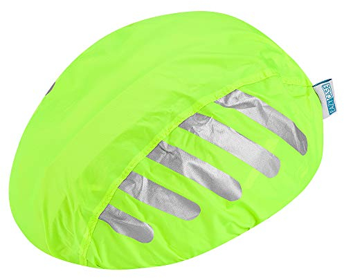 EAZY CASE Fahrradhelm Regenüberzug, Regenschutz für Helme, wasserabweisender Helmüberzug mit Gummizug, Reflektor Helmschutz Regenabdeckung für mehr Sicherheit im Straßenverkehr, Gelb