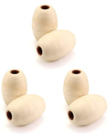 QWORK Galleggiante ovale per acqua, confezione da 6, foro da 1/2, 3,5 x 14 cm, per piscine, corde per sci d'acqua, linee di ancoraggio, bianco